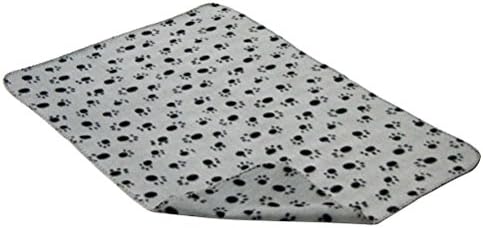 Флисовое одеяло с принтом Кучешки Котешки лапи UEETEK (Сиво)