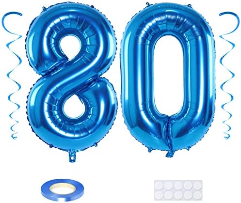Балон Maigendoo Jumbo 80 с Цифри, 40-Инчовите Балони с Големи Цифри, Голям Гелиевый Балон, Балон от фолио и Миларова