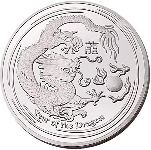 2012 Aussie Зодиакални Дракон сребърно покритие Колекция Възпоменателни монети Занаятите Animal Play Dragon Pearl Монета COPYSouvenir Новост Монета, Монета за Подарък