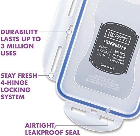 Капак за съхранение на храна Лесна Essentials LocknLock / Херметични контейнери, кръгли, без бисфенол А, 5 грама - за сосове и сосове, прозрачни