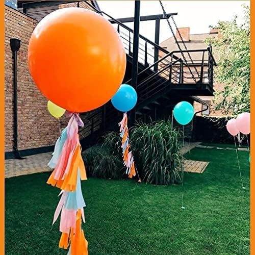 IN-JOOYAA 24-Цолови Латекс Кръгли Балони 5 Опаковки Оранжеви Дебели Големи Балони за Вечерни Бижута