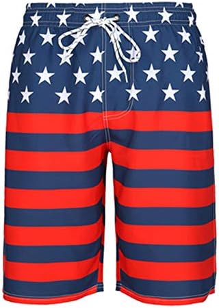 Bmisegm Мъжки Шорти, Къси Панталони с Принтом на Американското Независимост, Плажни Мъжки панталони, Мъжки Бански, Размер