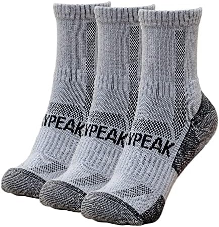 Чорапи за трекинг SKYPEAK от мериносова вълна на открито, Мъжки и Дамски Чорапи за екипажа с възглавница, Термо-Влагоотводящие, 3 опаковки