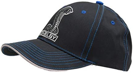 Бейзболна шапка с логото на Shelby Cobra Snake | Черна, със сини шевове | Памук | Регулируем | Един размер подходящ