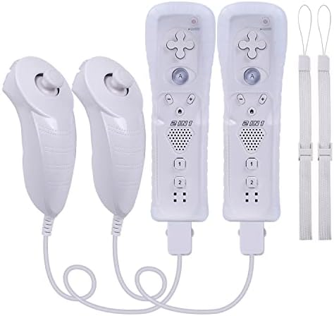 Дистанционно управление на Wii в комплект с Wii Motion Plus Вътре | Ударни контролер на Wii Nunchuk контролер | Съвместим с Wii на Nintendo, Wii U