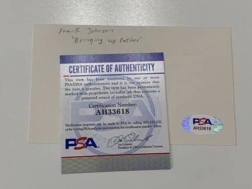 Франк Джонсън, Воспитывающий на баща си, е Подписала Арт-Скица с Автограф на PSA DNA j2f1c - MLB Art С Автограф