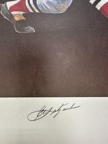 Литография Карл Ястржемски Бостън Ред Сокс с автограф 18x24 LE 224/452 с голограммой - MLB Art с автограф