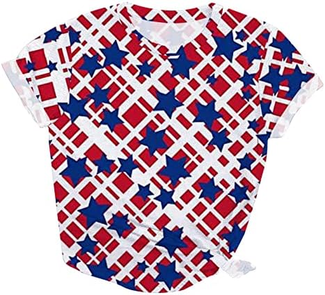 MtsDJSKF Дамска Риза с Дълъг Ръкав Свободно Намаляване С Принтом на Американското Дамски Ризи Без Ръкави за Лятото С