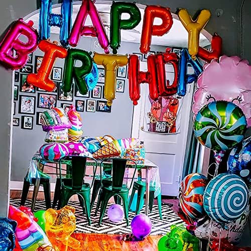 Балони PartyWoo Happy Birthday, 37 бр. Балони Happy Birthday от Mylar, Балони с Надпис Happy Birthday, Балони от фолио