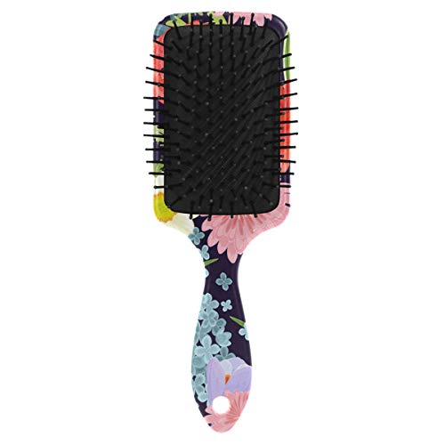 Четка за коса на въздушна възглавница Vipsk, Пластмасови Разноцветни цветя, Подходящ за добър масаж и антистатични разнищване на Косата, подходящ за суха и мокра коса