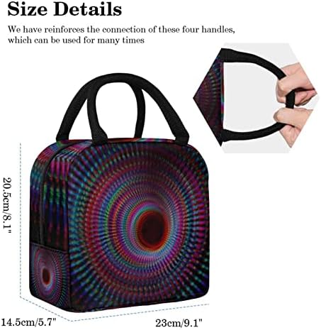 Чанта за обяд GUEROTKR за Мъже, Изолиран Обяд-Бокс, Кутия за Обяд за Възрастен, Абстрактни Цветни Художествени Спираловидният модел