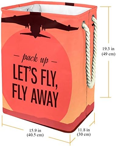 DEYYA Let ' s Fly an Airplane Кошници за бельо Кошница Висока Здрава Сгъваема за Възрастни и Деца, Подрастващите Момчета