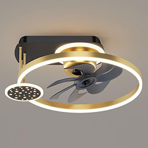 KMYX Съвременен Творчески Вентилатор на Тавана Лампа с Дистанционно Управление Smart LED Dimmable Осветление Регулируема 3-Цветен 3 Платна Вентилатор с Осветление за Спалня?