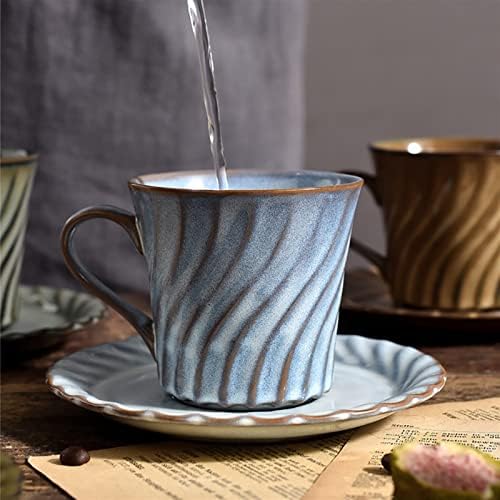 Чаши чай Реколта Кафеена Чаша с Вихревым Модел, Керамични и Порцеланови Чаши с тавата, 200 мл, Посуда, Персонализирани