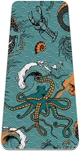 Морски Пътуване Дракон и Октопод килимче За Йога Тренировка Мъжки килимче За Йога Нескользящие Дебели Подови Постелки