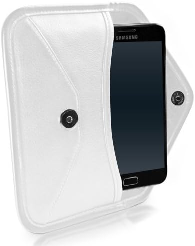 Калъф BoxWave за Huawei Y9 (2018 Г.) (Case by BoxWave) - Луксозни Кожена чанта-месинджър, Дизайн своята практика-плик от изкуствена кожа за Huawei Y9 (2018) - цвят на слонова кост, Бял