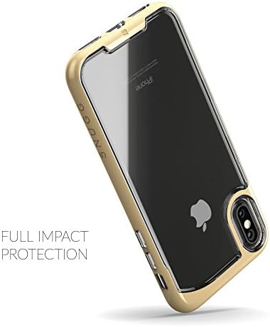 Монтиране калъф за iPhone Xs (2018) / iPhone X (2017), [Серия Vision] Apple iPhone Xs / Калъф за iPhone X Прозрачен [Златен] Ултра-Лека Защитна Броня за iPhone Xs / iPhone X
