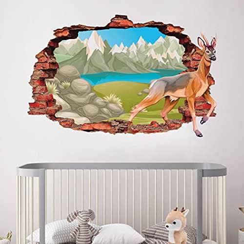 Стикер за стена с Оленьими рога - Стенен изкуство с участието на животни Импала - Начало декор с 3D принтом - Сладък