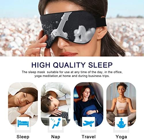 Мъжки Маска за сън 3D за очи-Черно-Бяла Маска за Нощен Сън в Шахматна Битка Удобна Маска за сън, За очите