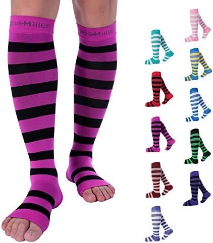 Компресия чорапи Doc Милър с отворени пръсти, за жени и за Мъже 15-20 мм живачен стълб.ст., за облекчаване на гуми в долната част на краката, Разширени вени и възстановяв?