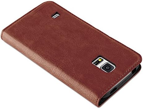 Калъф-за награда Cadorabo, съвместим с Samsung Galaxy S5 Mini / S5 Mini DUOS, цвят капучино-кафяви - с магнитна закопчалка, функция поставки и отделения за карти в Чантата си Etui Cover, калъф